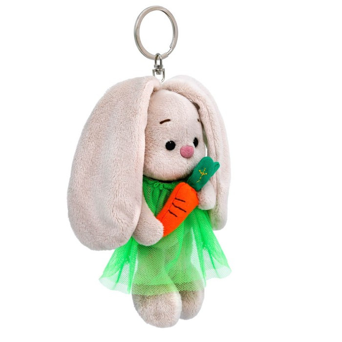 Мягкая игрушка-брелок «Зайка Ми в зелёном платье, с морковкой», 14 см - фото 2 - id-p199290350