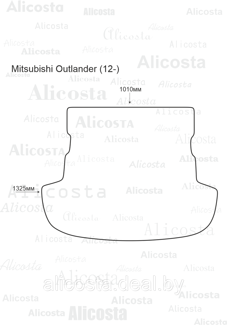 ЭВА автоковрик Mitsubishi Outlander (12-) Багажник, Шестиугольник, Черный - фото 1 - id-p199191000