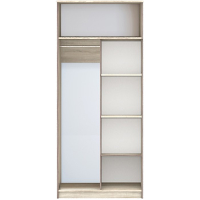 Шкаф «Диско» для платья, 2-х дверный, 902 × 515 × 2072 мм, цвет дуб сонома / шоколад - фото 2 - id-p199312322