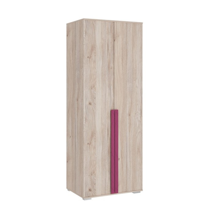 Шкаф двухдверный «Лайк 04.01», 800 × 550 × 2100 мм, цвет дуб мария / фуксия - фото 1 - id-p199312331