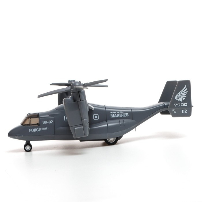 Вертолёт металлический «Воздушные силы», инерционный, световые и звуковые эффекты, цвет серый - фото 2 - id-p199291340