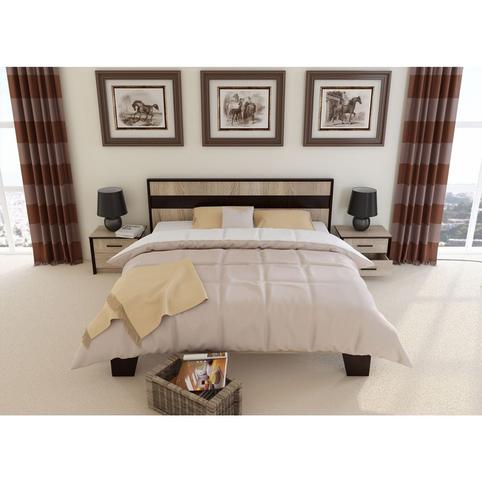 Кровать «Эшли» без ПМ, 140 × 200 см, без основания, цвет венге / дуб сонома - фото 6 - id-p199314820