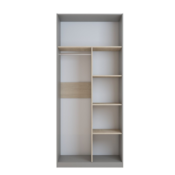 Шкаф для одежды «Тиволи», 2-х дверный, 932 × 592 × 2153 мм, дуб сонома / глиняный серый - фото 2 - id-p199312382