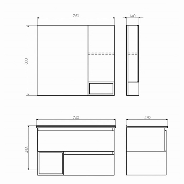 Зеркало-шкаф COMFORTY «Турин-75» дуб бежевый - фото 2 - id-p199308878