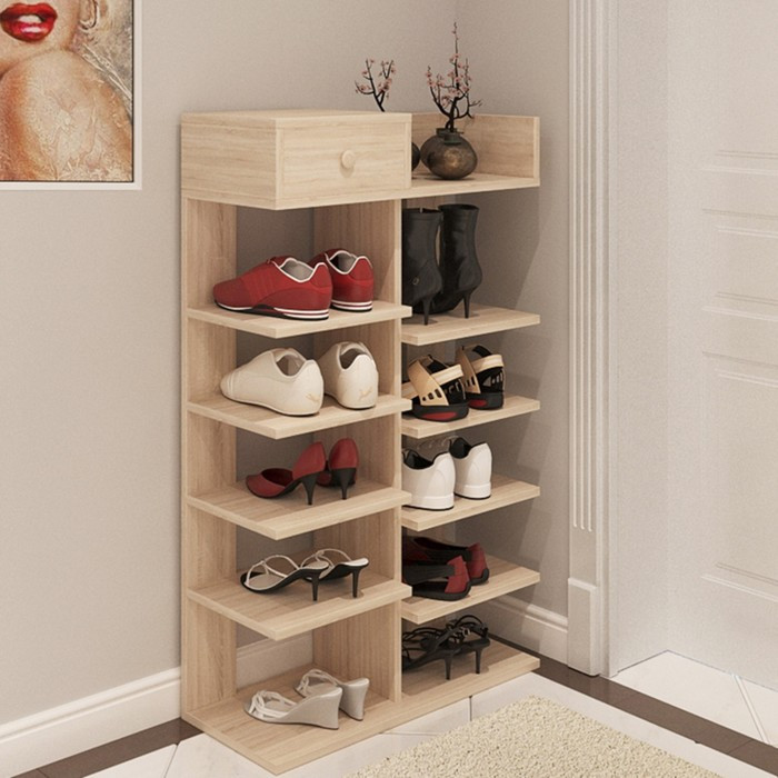 Обувница, этажерка для обуви «КарлСон24» Scandi, 35 х 50 х 110 см, цвет дуб сонома - фото 3 - id-p199314315