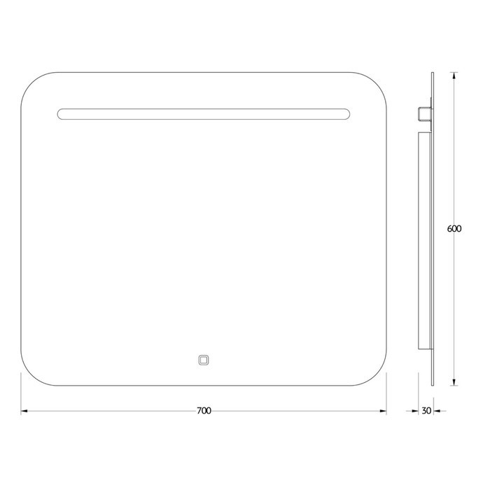 Зеркало Evororm, встроенный LED-светильником, сенсорный выключатель, 5,5W 70х60 см, нейтральный белы - фото 2 - id-p199304302