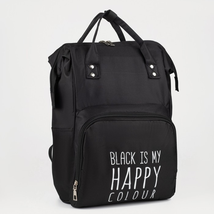 Рюкзак текстильный, с карманом «Black»,25х13х38 черный - фото 6 - id-p199282466