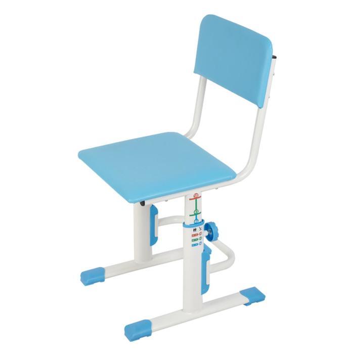 Комплект Polini kids растущая парта-трансформер + регулируемый стул, цвет белый-синий - фото 3 - id-p199311831