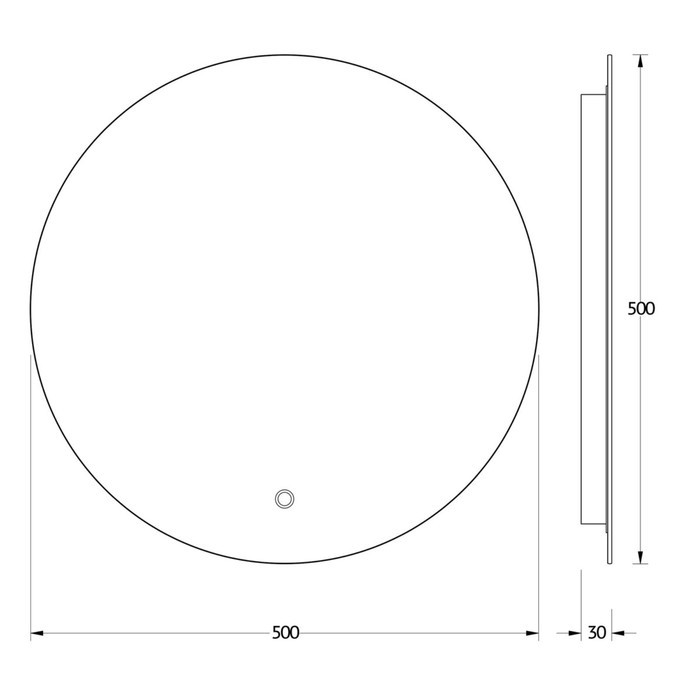 Зеркало Evororm с LED-подсветкой, сенсорный выключатель, 12W, d=50 см, тёплый белый свет - фото 2 - id-p199304324