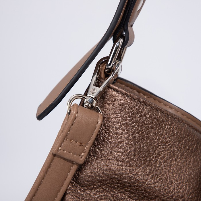 Сумка-мешок El Masta на молнии, наружный карман, длинный ремень, цвет коричневый - фото 6 - id-p199284679