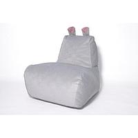 Кресло-мешок «Бегемот», размер 80x80 см, цвет серый/розовый велюр