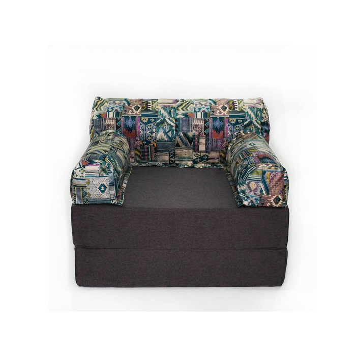 Бескаркасное кресло-кровать-пуф «Вики», размер 100x100x75 см, рогожка, велюр - фото 1 - id-p199322075