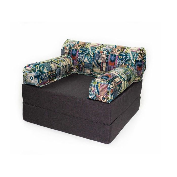 Бескаркасное кресло-кровать-пуф «Вики», размер 100x100x75 см, рогожка, велюр - фото 4 - id-p199322075
