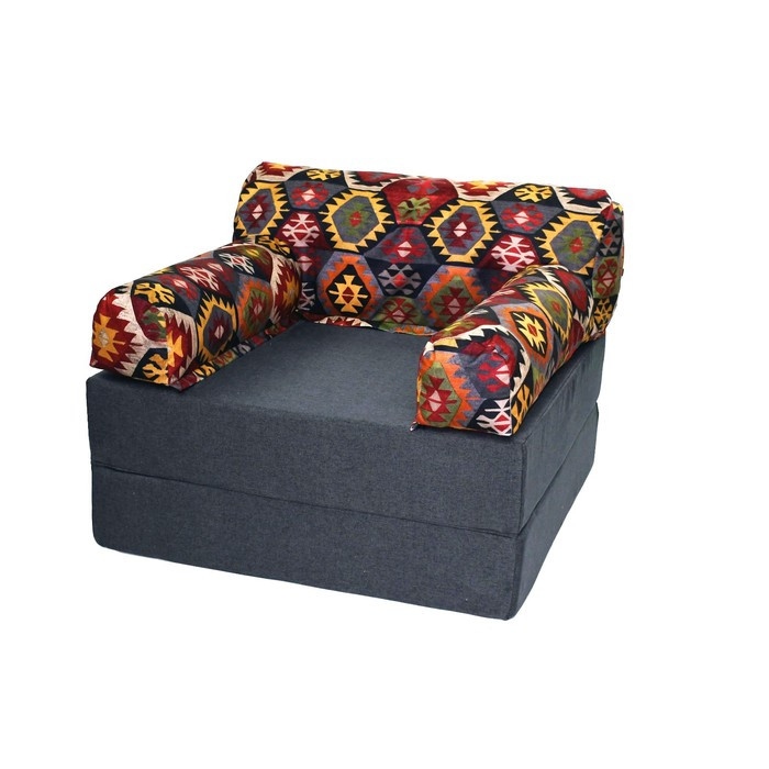 Бескаркасное кресло-кровать-пуф «Вики», размер 100x100x75 см, рогожка, велюр - фото 4 - id-p199322076