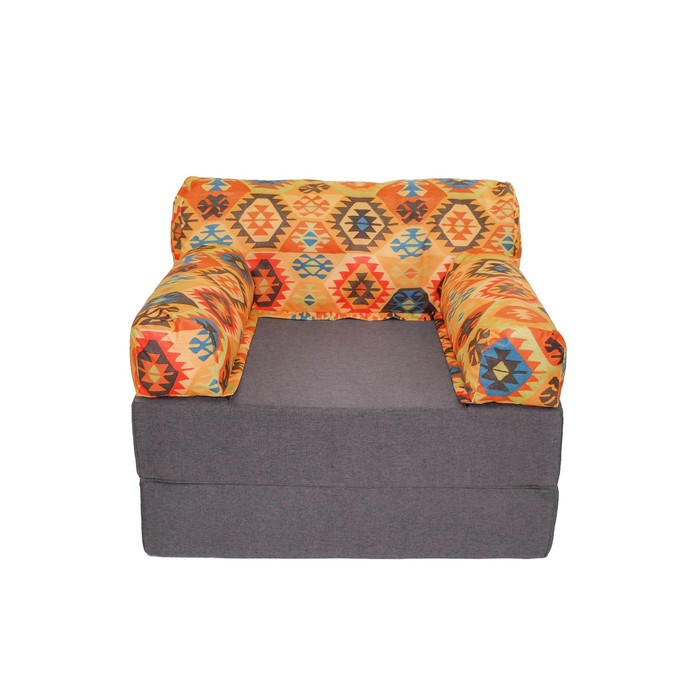 Бескаркасное кресло-кровать-пуф «Вики», размер 100x100x75 см, рогожка, велюр - фото 1 - id-p199322077