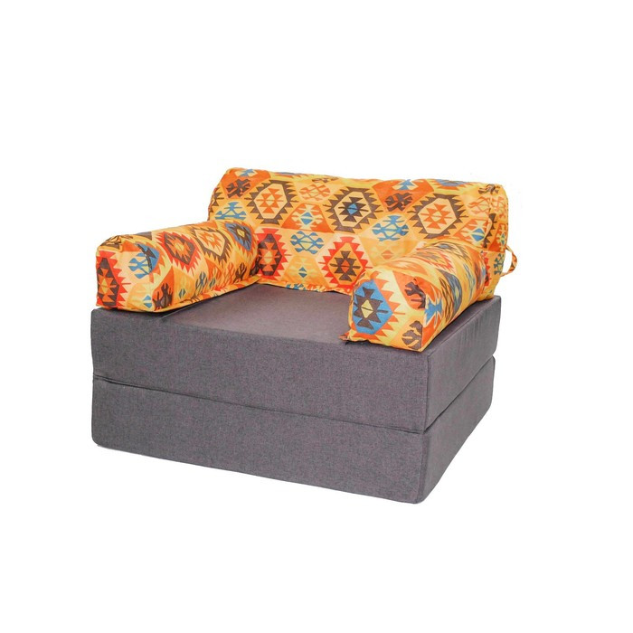 Бескаркасное кресло-кровать-пуф «Вики», размер 100x100x75 см, рогожка, велюр - фото 4 - id-p199322077