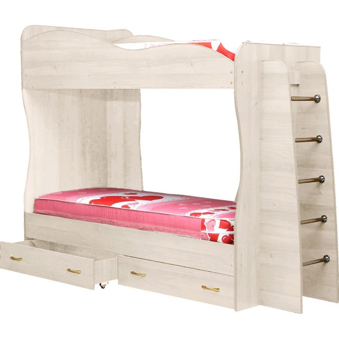 Кровать детская двухъярусная «Юниор 1», 800 × 2000 мм, лдсп, цвет ясень анкор светлый - фото 1 - id-p199311356