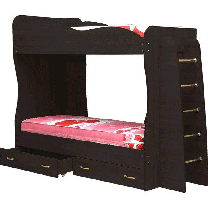 Кровать детская двухъярусная «Юниор 1», 800 × 2000 мм, лдсп, цвет венге - фото 1 - id-p199311359