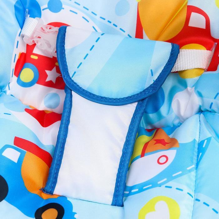 Шезлонг-качалка для новорождённых «Транспорт», игровая дуга, съёмные игрушки МИКС - фото 3 - id-p199293346