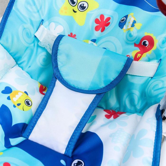 Шезлонг-качалка для новорождённых «Морское приключение», игровая дуга, съёмные игрушки МИКС - фото 3 - id-p199293347