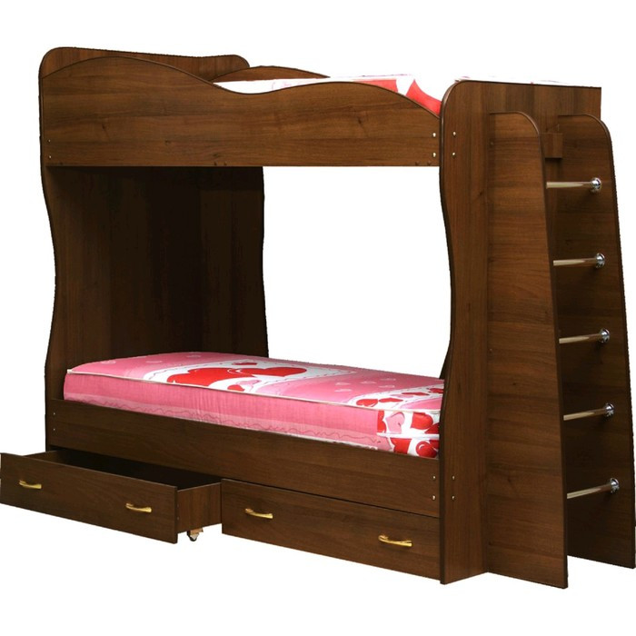 Кровать детская двухъярусная «Юниор 1», 800 × 2000 мм, лдсп, цвет итальянский орех - фото 1 - id-p199311360
