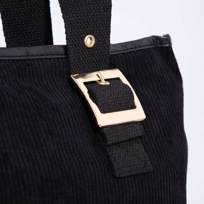 Сумка-шопер на молнии, наружный карман, цвет чёрный - фото 4 - id-p199284718