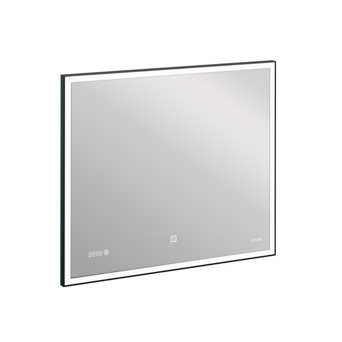 Зеркало Cersanit LED 011 design 80x70 см, с подсветкой, часы, металл. рамка, прямоугольное - фото 2 - id-p199304361