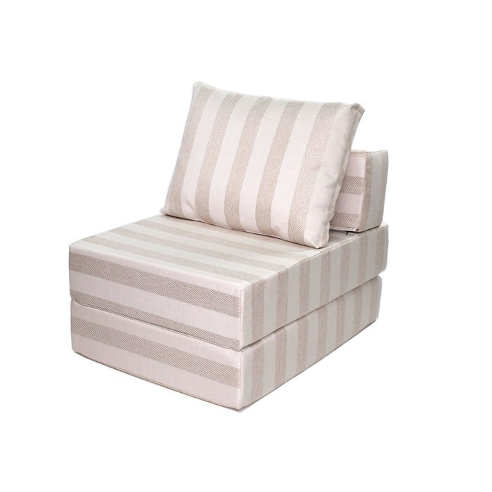Бескаркасное кресло-кровать «Окта», размер 75x100x75 см, рогожка, молочная полоса - фото 1 - id-p199322015