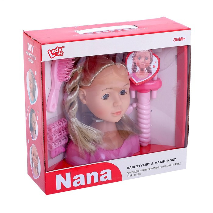 Кукла-манекен для создания причёсок «Нана» с аксессуарами - фото 4 - id-p199286711