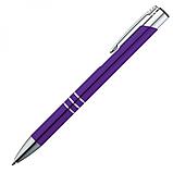 Ручка шариковая автоматическая "Ascot", 0.7 мм, фиолетовый, серебристый стерж. синий, фото 2