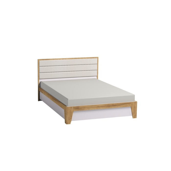 Кровать Люкс «Айрис 306», 2000 × 1800 мм, без основания, цвет белый / дуб золотистый - фото 1 - id-p199314974