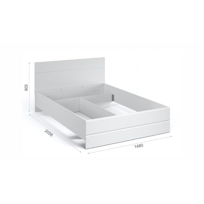 Кровать «Йорк», 1400 × 2000 мм, без основания, цвет белый / белый глянец - фото 2 - id-p199315006