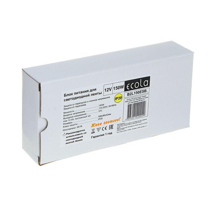 Блок питания Ecola для светодиодной ленты 12 В, 150 Вт, IP20 - фото 4 - id-p199322186