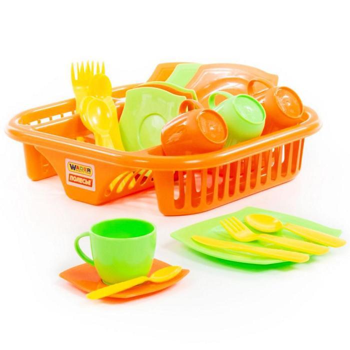 Набор детской посуды «Алиса», с сушилкой на 4 персоны, 30 элементов - фото 1 - id-p199286772