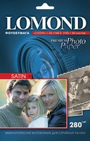 Фотобумага Lomond Premium (1104205) A5 (15x21), 280 / матовая / 20л, КНР