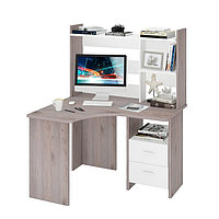Компьютерный стол, 1200 × 1000 × 1520 мм, левый угол, цвет нельсон/белый