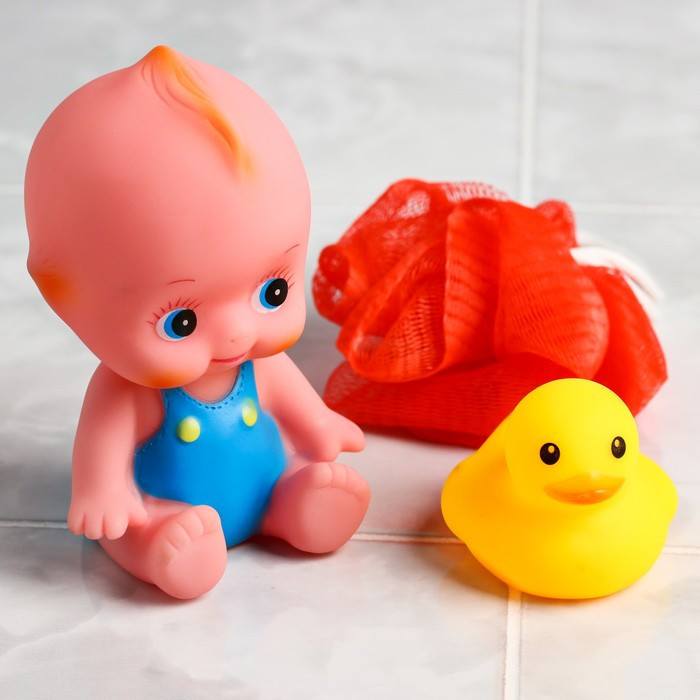 Набор игрушек для купания «Пупсик в ванне», 5 предметов, цвет СЮРПРИЗ - фото 5 - id-p199295727