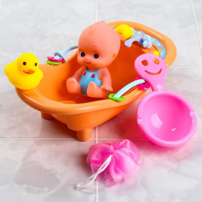 Набор игрушек для купания «Пупсик в ванне», 5 предметов, цвет СЮРПРИЗ - фото 8 - id-p199295727