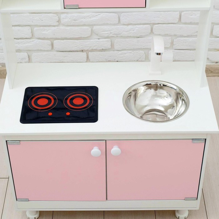 Игровая мебель «Кухонный гарнитур», световые и звуковые эффекты, цвет розовый, интерактивная панель - фото 2 - id-p199328813