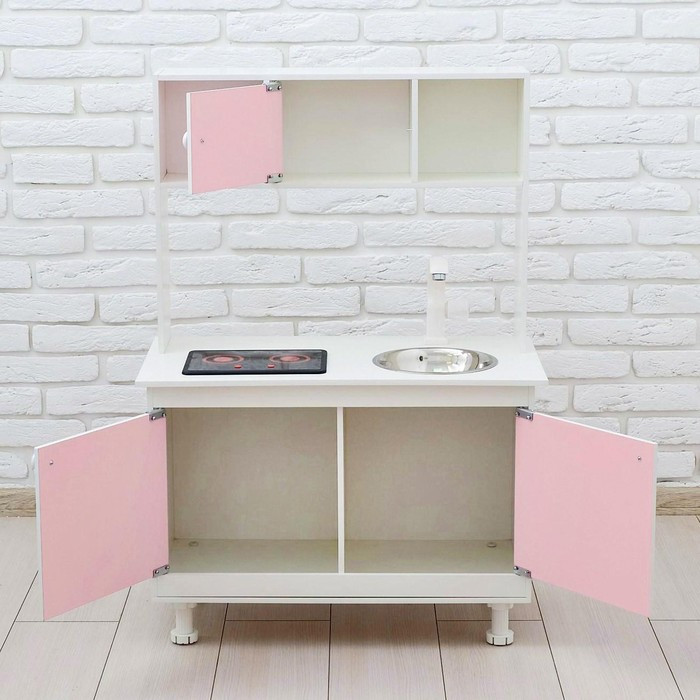 Игровая мебель «Кухонный гарнитур», световые и звуковые эффекты, цвет розовый, интерактивная панель - фото 4 - id-p199286824