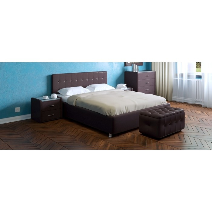 Кровать «Космопорт» без ПМ, 1400×2000 мм, встроенное основание, цвет пралине - фото 1 - id-p199315120