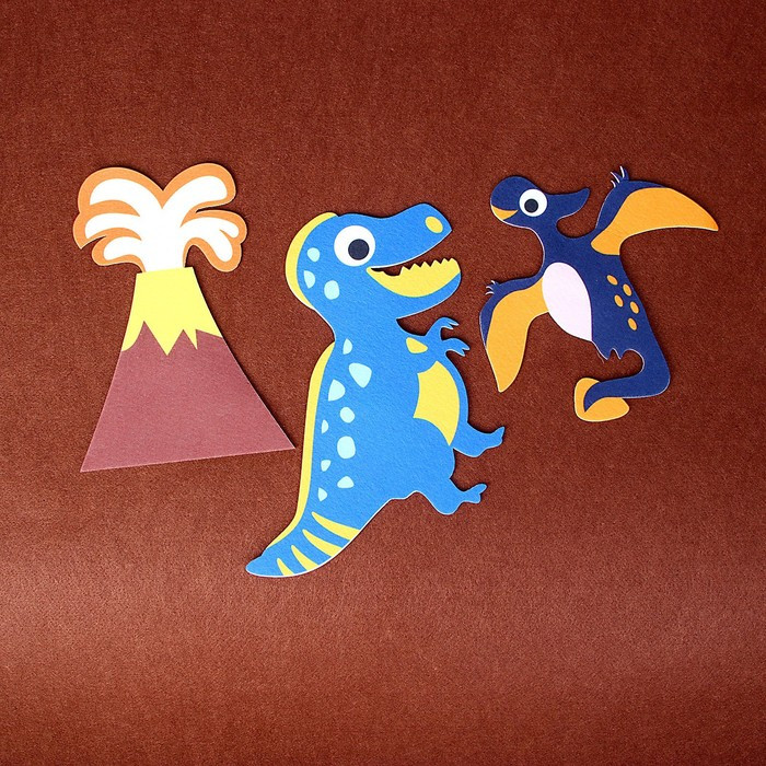 Бизиборд на стену из фетра «Динозавры и драконы» 32 детали на липучке, размер поля 105 × 75 см - фото 7 - id-p199286881