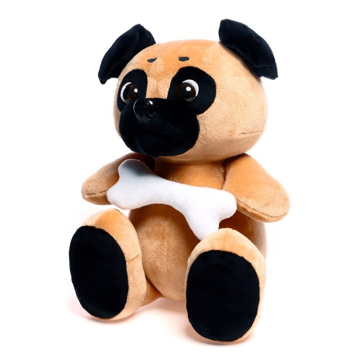 Мягкая игрушка «Собака Мопс», с косточкой, 25 см - фото 2 - id-p199290700