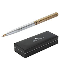 Ручка Шариковая Classico Gold, рифленый хромированный корпус, позолоченные детали и колпачок