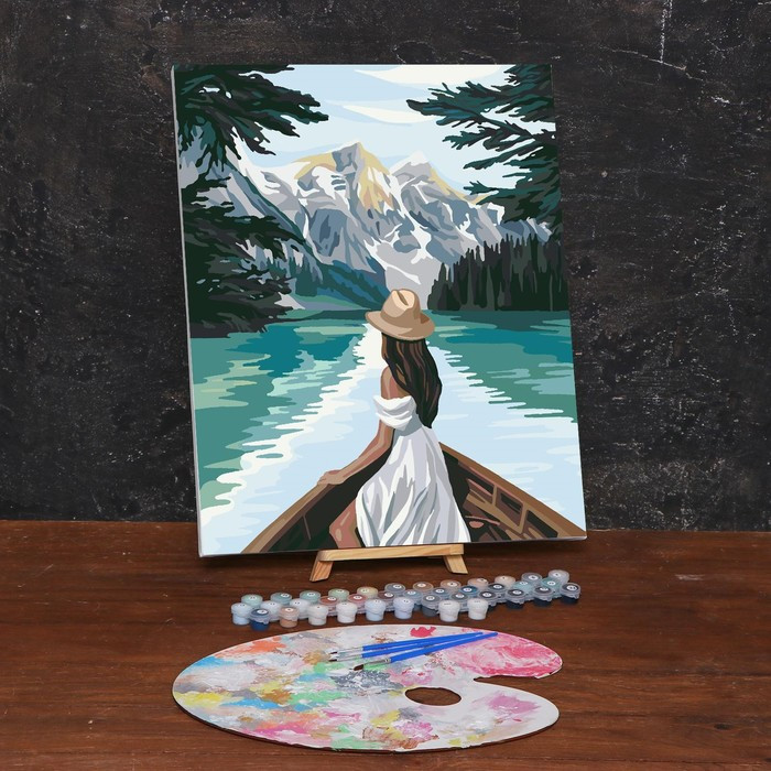 Картина по номерам на холсте с подрамником «Девушка в лодке» 40х50 см - фото 3 - id-p199301943