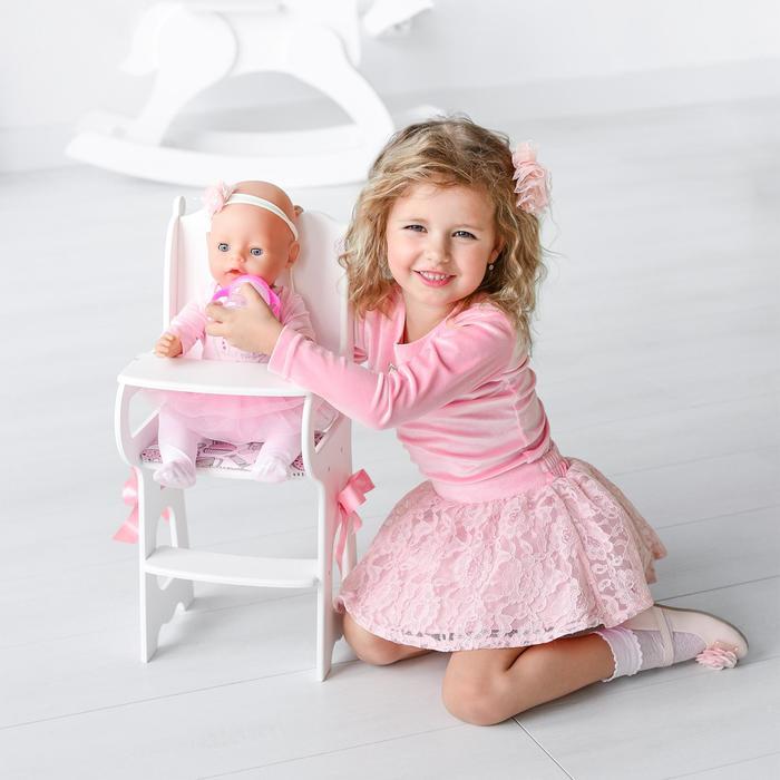 Игрушка детская: столик для кормления с мягким сидением, коллекция «Diamond princess» белый - фото 2 - id-p199285928
