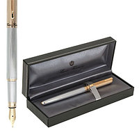 Ручка Перьевая Classico Gold, рифленый хромированный корпус, позолоченные детали и колпачок