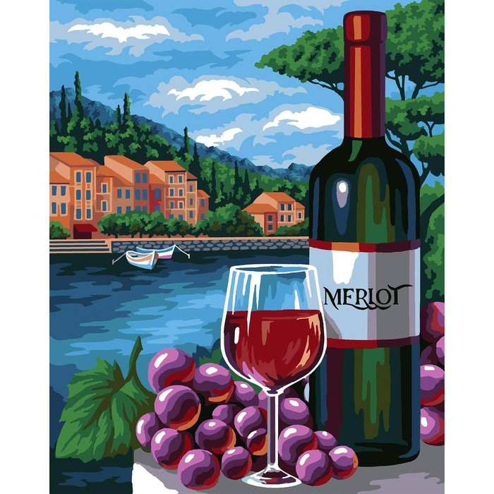 Картина по номерам на холсте с подрамником «Вино» 40х50 см - фото 2 - id-p199301972