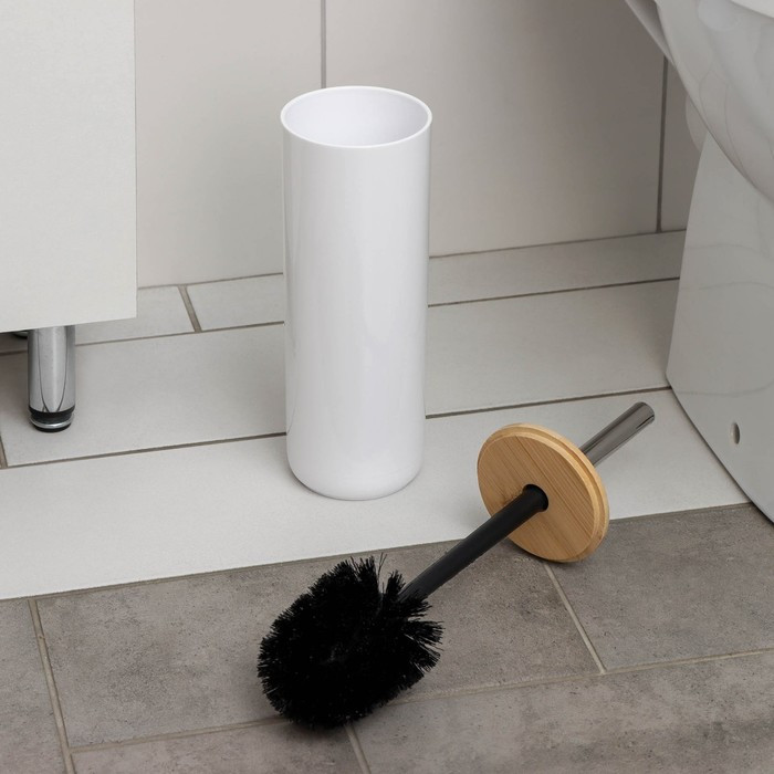 Комплект для туалета «Бамбук», d=9,2 см, h=37,2 см, цвет белый - фото 2 - id-p199322350