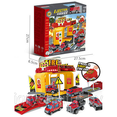 Игровой набор "Пожарная станция" с машинкой и катапультой, арт.BT221564(MH-098)
